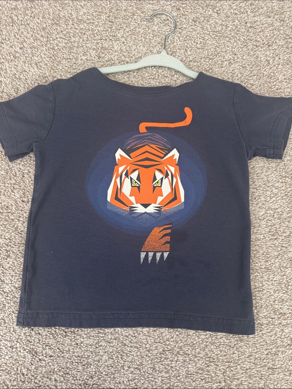 Tea Collection Navy Tee with Orange Tiger Graphic
